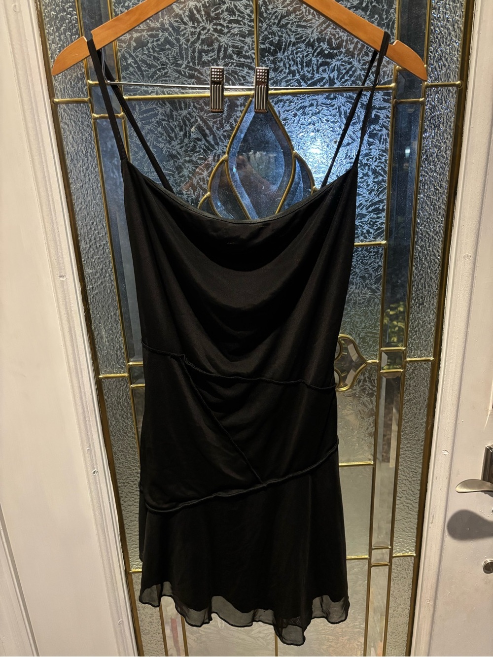Forever 21 Black Slip Mini Dress with Spaghetti Straps